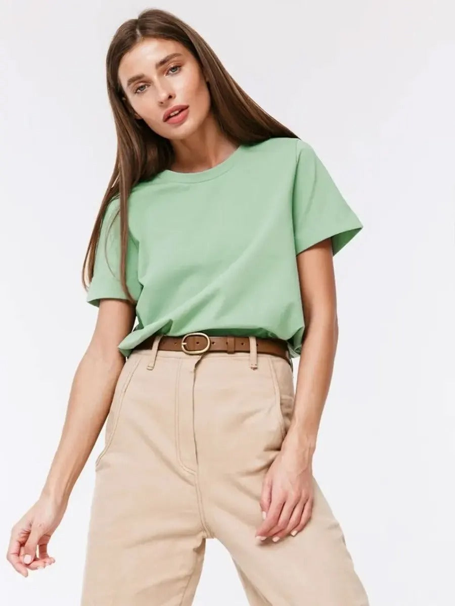 Basic T-shirt i bomuld til kvinder