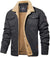 Herre Vinterjakke Armygrøn Sherpa-foret Vandafvisende Robust Design-1
