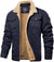 Herre Vinterjakke Armygrøn Sherpa-foret Vandafvisende Robust Design-3