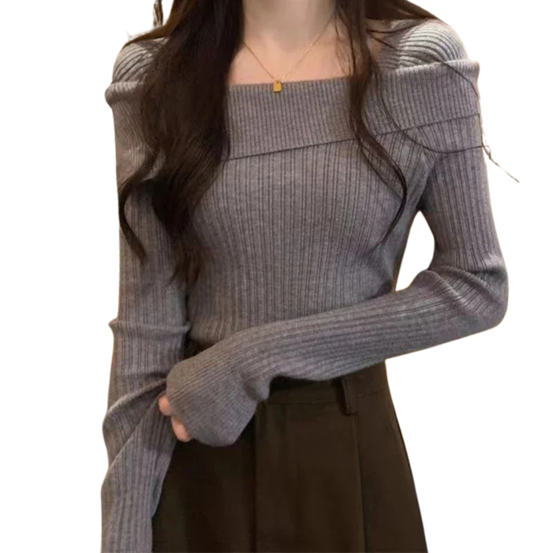 Off Shoulder striktrøje til kvinder