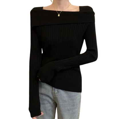Off Shoulder striktrøje til kvinder