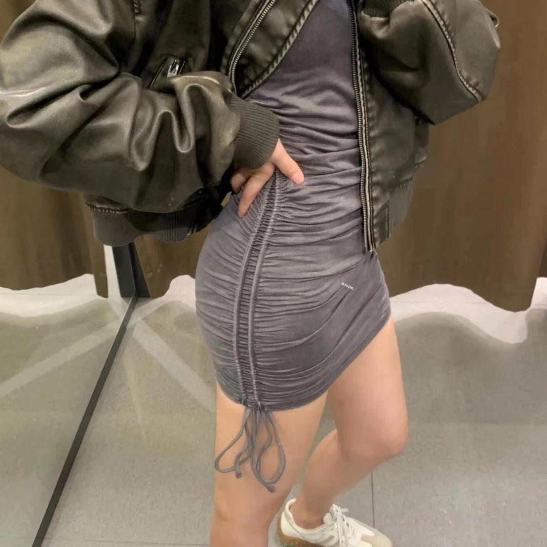 Motorcykeljakke med lynlås til kvinder