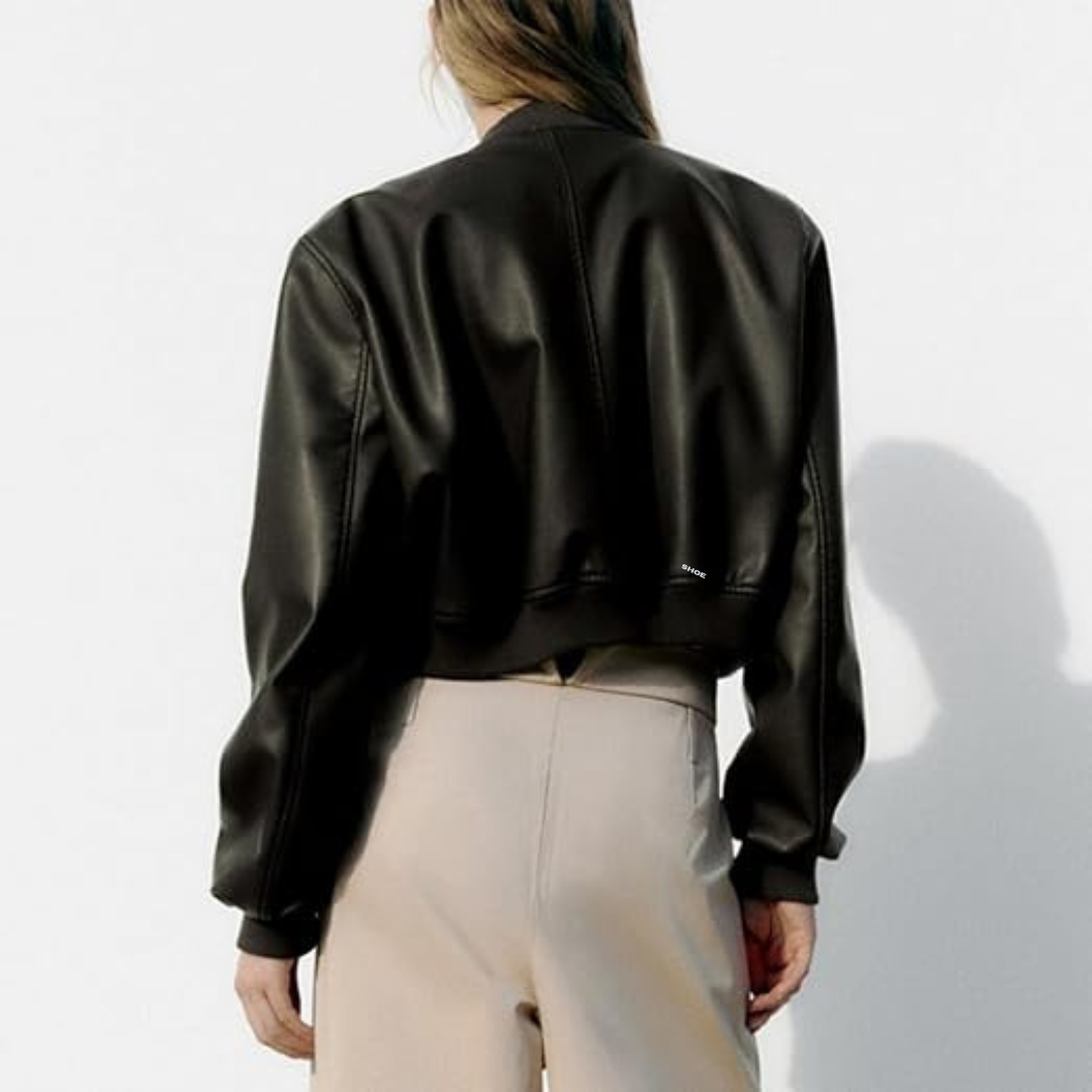 Motorcykeljakke med lynlås til kvinder