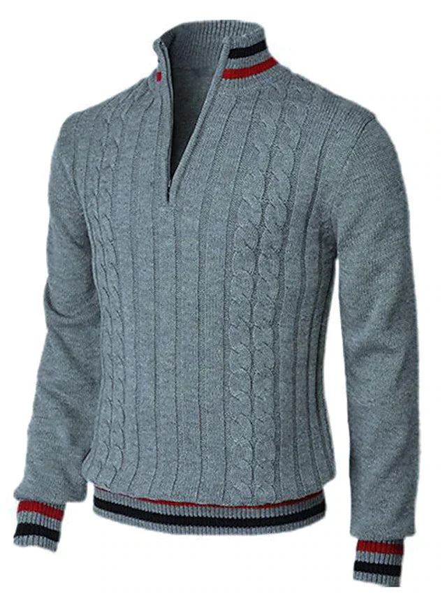 Variant image for Herre Striktrøje Zipper Blødt 100% Bomuld Italiensk Design-34