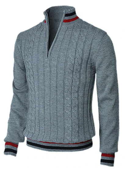 Variant image for Herre Striktrøje Zipper Blødt 100% Bomuld Italiensk Design-34