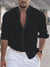 Herre Skjorte Kortærmet 100% Linned Elegant Casual Stil-6