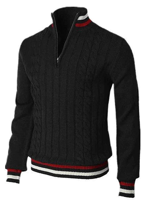 Variant image for Herre Striktrøje Zipper Blødt 100% Bomuld Italiensk Design-18
